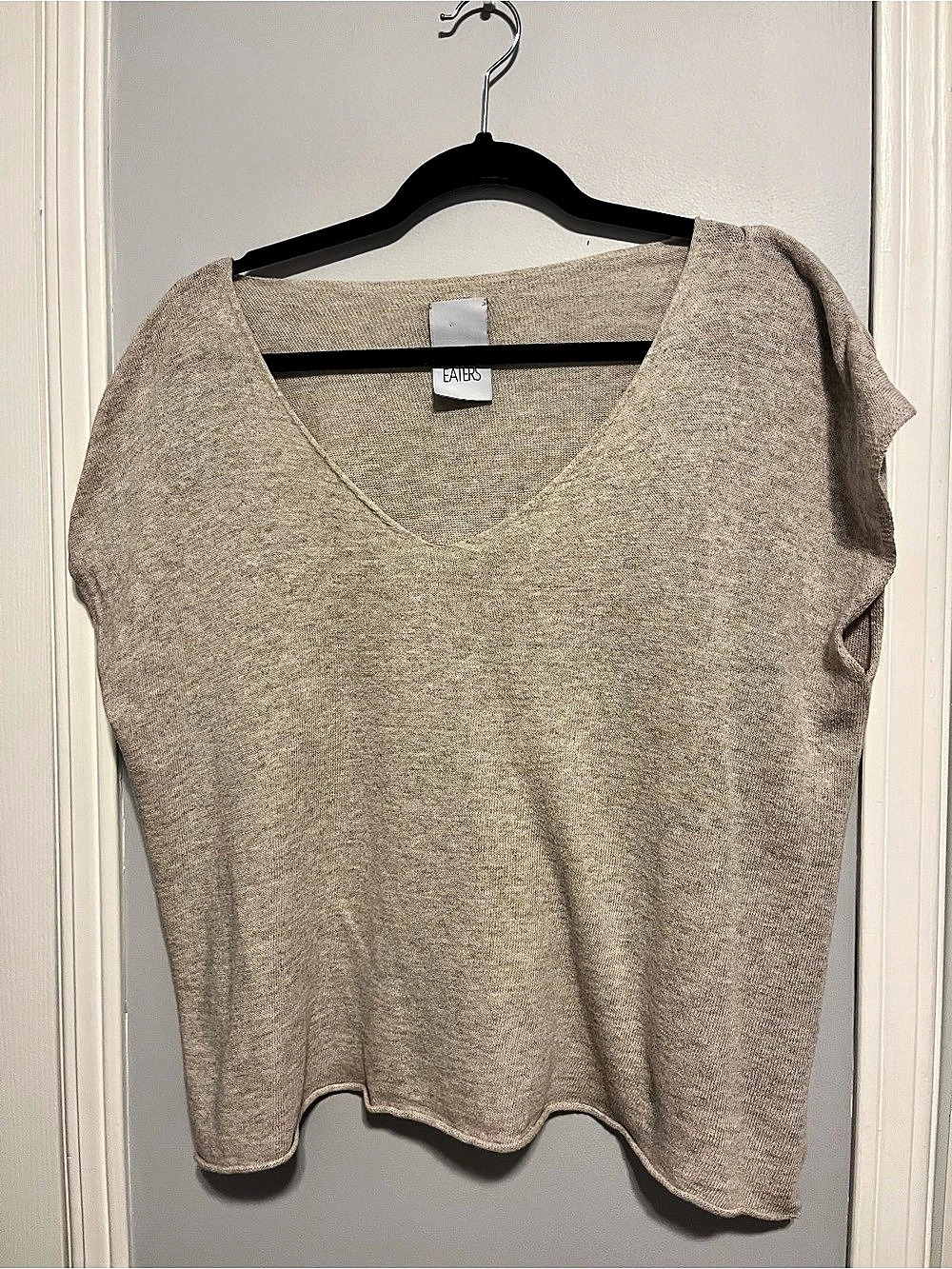 Lotus Eaters Short Sleeve Top in Beige Size Medium
